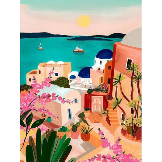 Greek Island Glow - Paint By Numbers Kit
