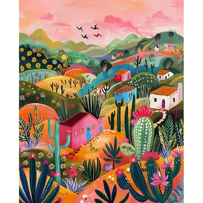 Cactus Valley Sunset - Paint By Numbers Kit