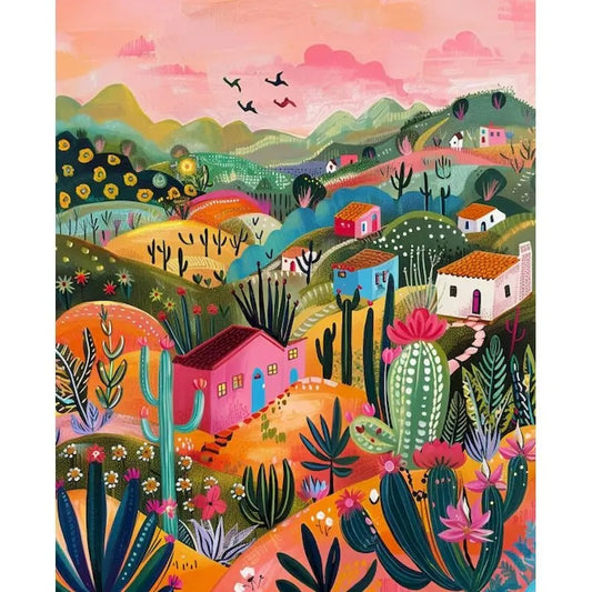 Cactus Valley Sunset - Paint By Numbers Kit