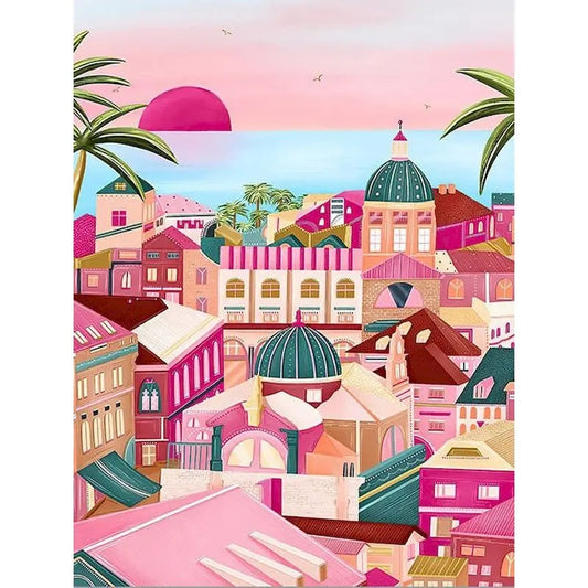 Mediterranean Rooftops - Paint By Numbers Kit